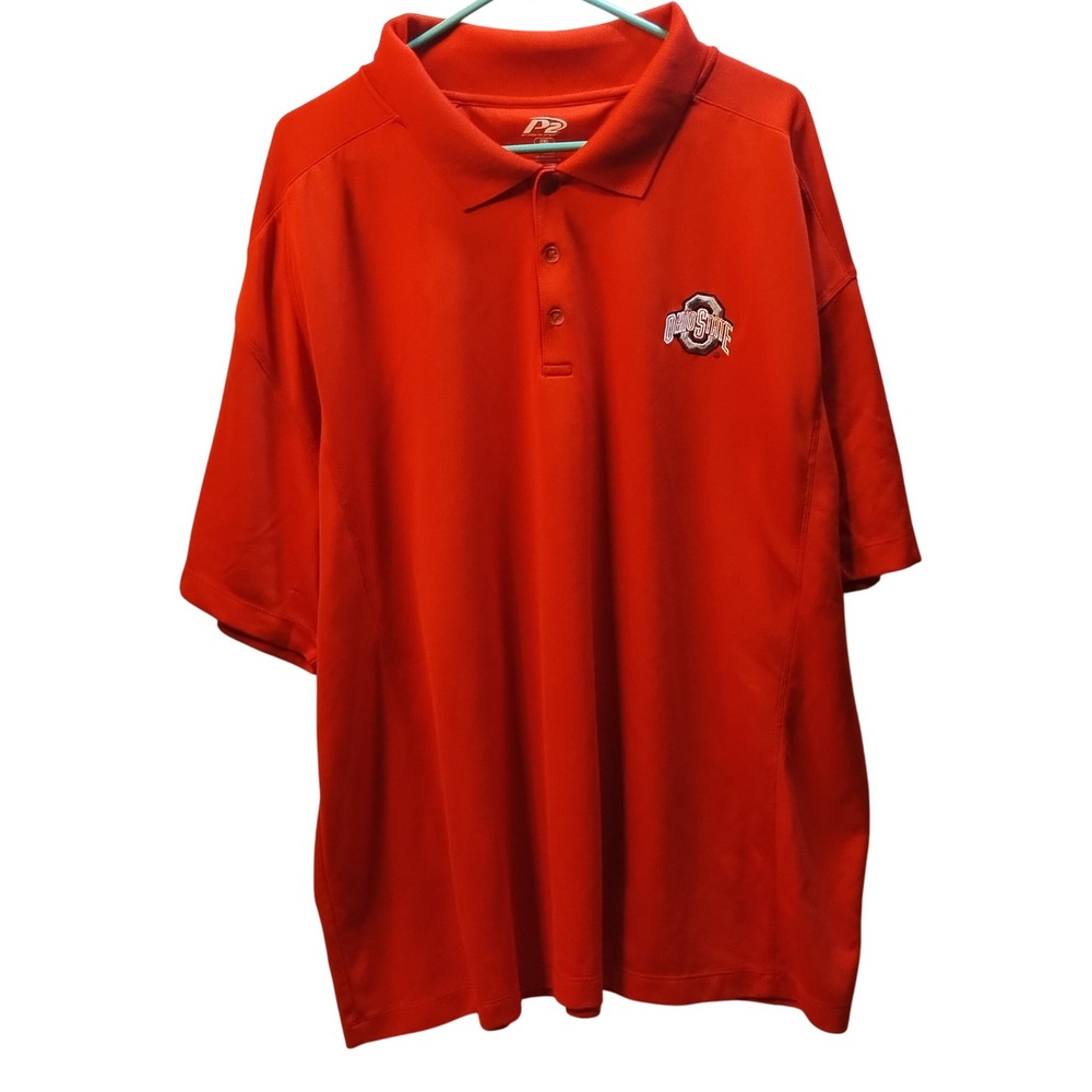 The Ohio State Buckeyes P2 By Pro Player Red Polo Shirt 2XL Men University OH ST
